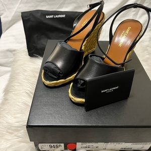 Saint Laurent YSL Nero Wedges size 7